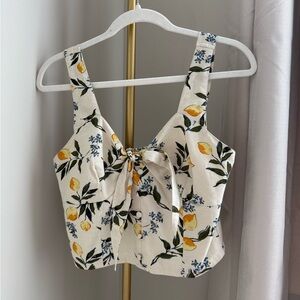 Floral Lemon Print Women's Top